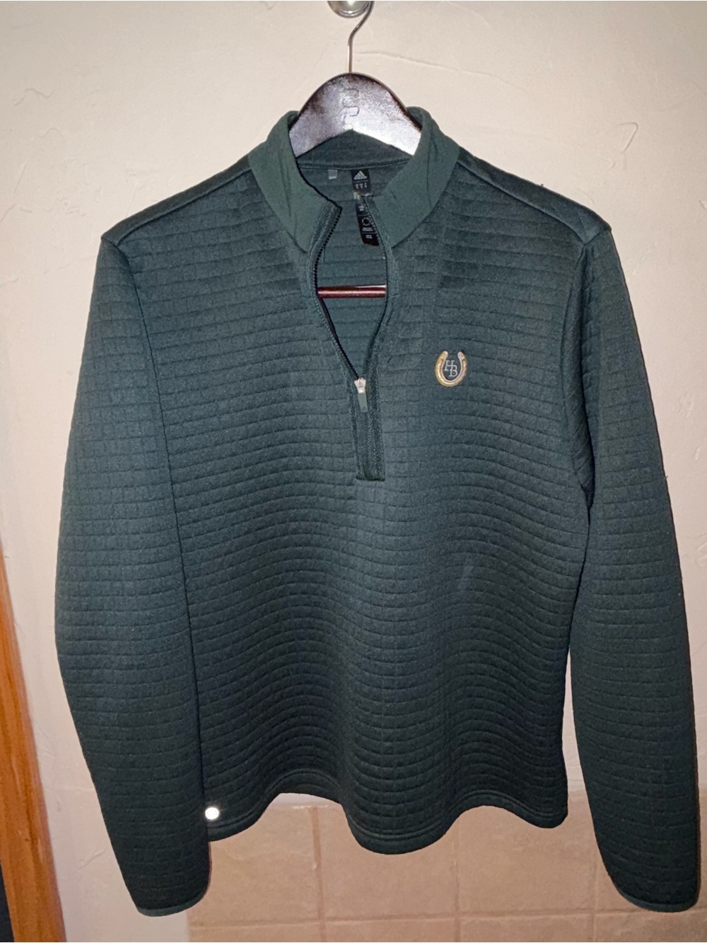 Adidas Dark Green Quarter-Zip Sweater